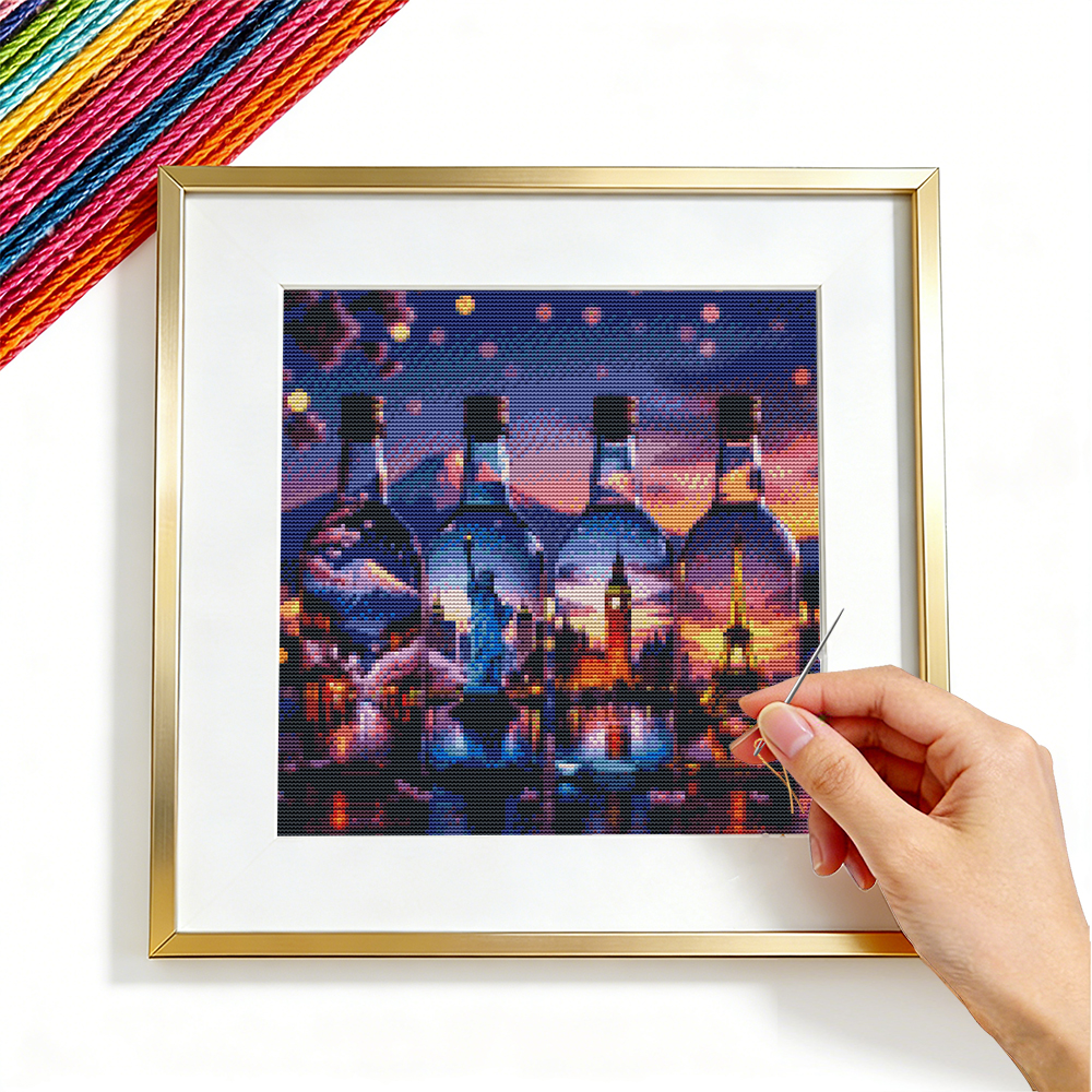 Embroidery Guide Paper - Cross Embroidery City Street Landscape Wall