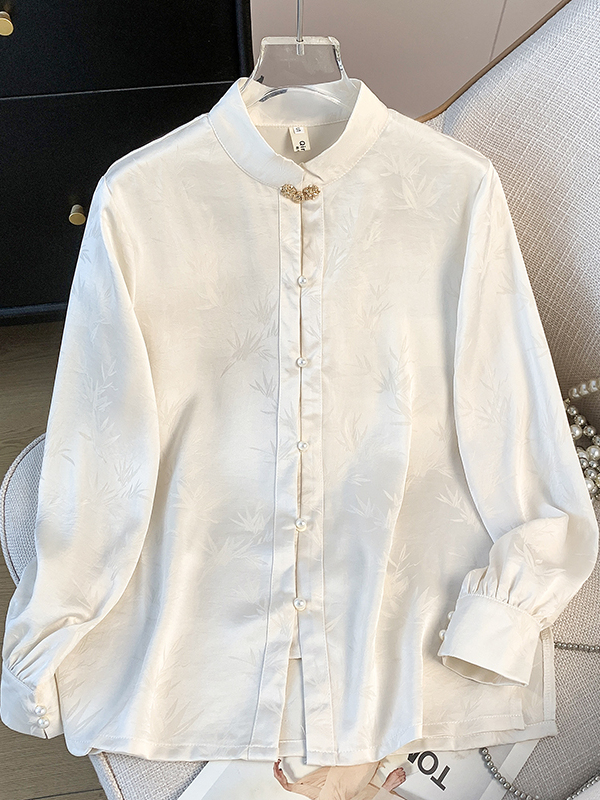 Embroidery Premium - New Chinese Style Long Sleeve Stand