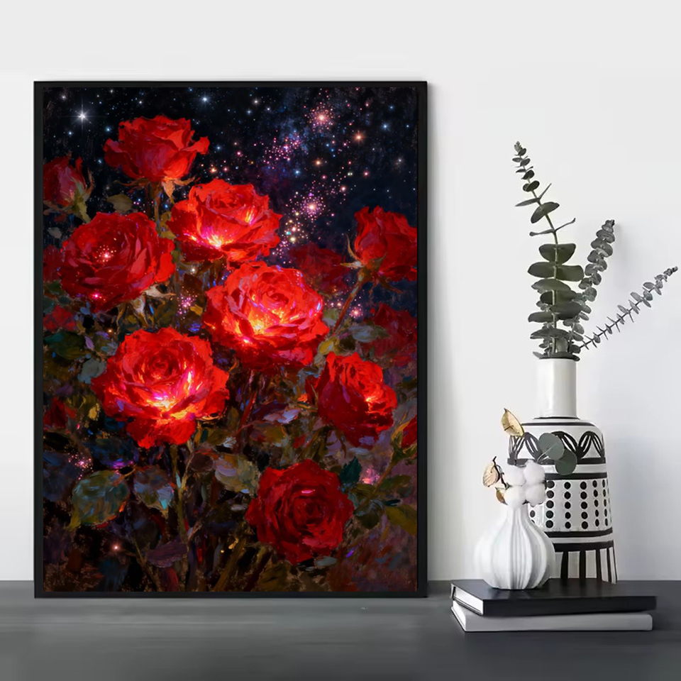 Embroidery Flower - Frameless,2026 Diamond Painting Rose Flower Embroidery
