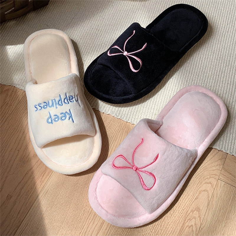 Embroidery Garments - XIXITIAO Women's Home Slippers New Bow