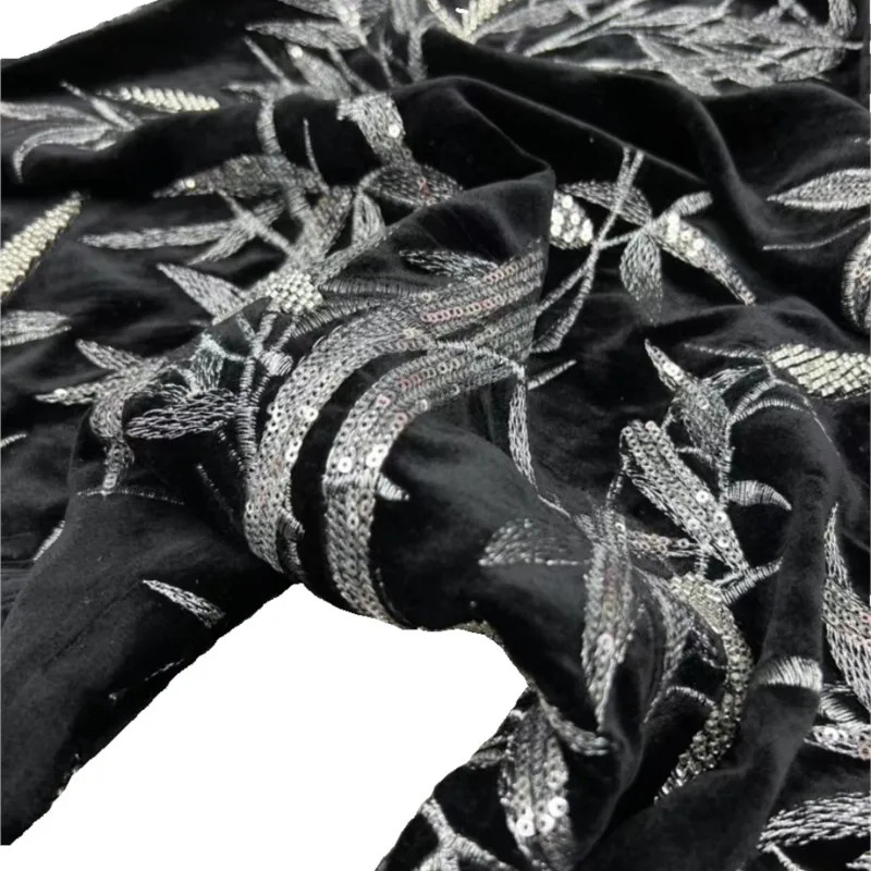 Embroidery Flower - CyNew high-end custom-made black base silk