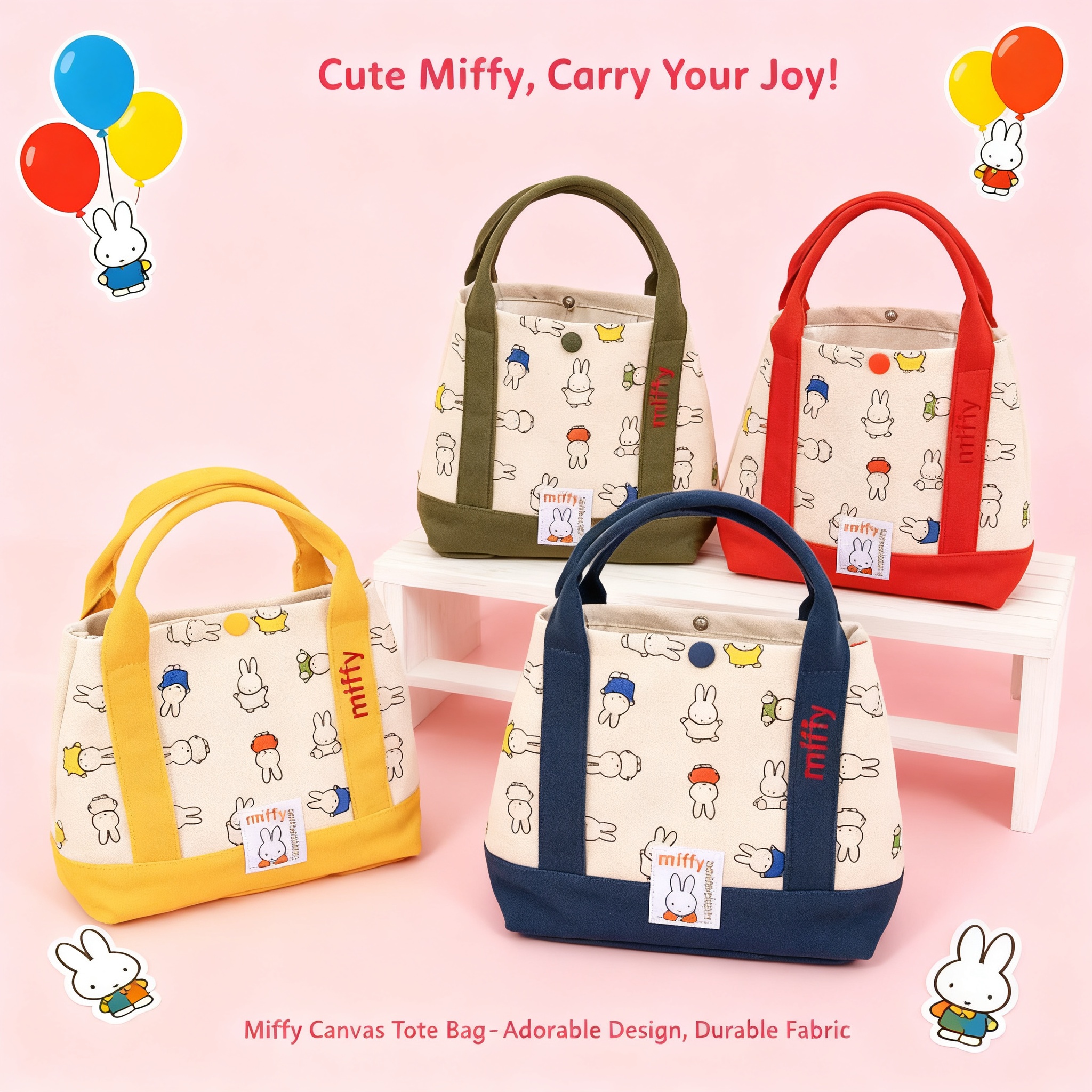 Embroidery Rabbit - Miffy Kawaii Cartoon Rabbit Canvas Embroidery