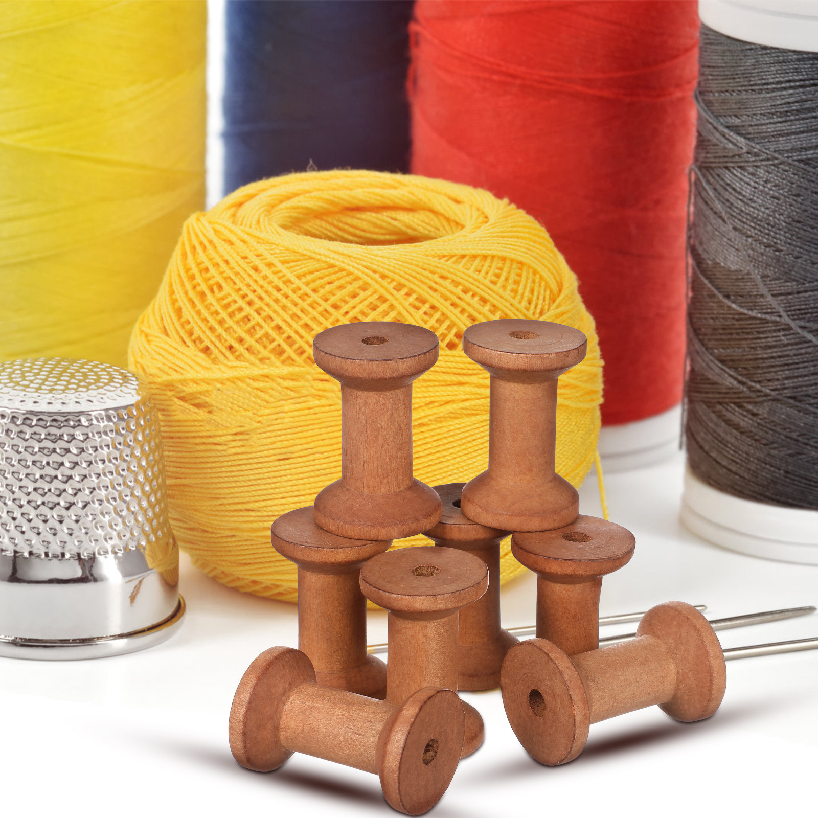 Embroidery Thread Yarn - 20Pcs Wooden Thread Holders Empty Spools