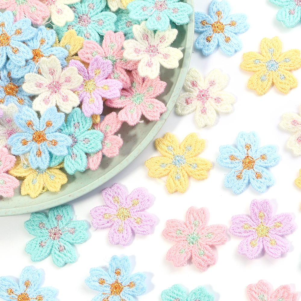 Embroidery Flower - 20pcs/lot Colorful 2.4cm Embroidery Flower Appliques