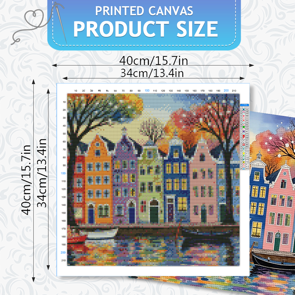 HUACAN Cross Stitch Sets House - Embroidery Kurta Men reseña y precio