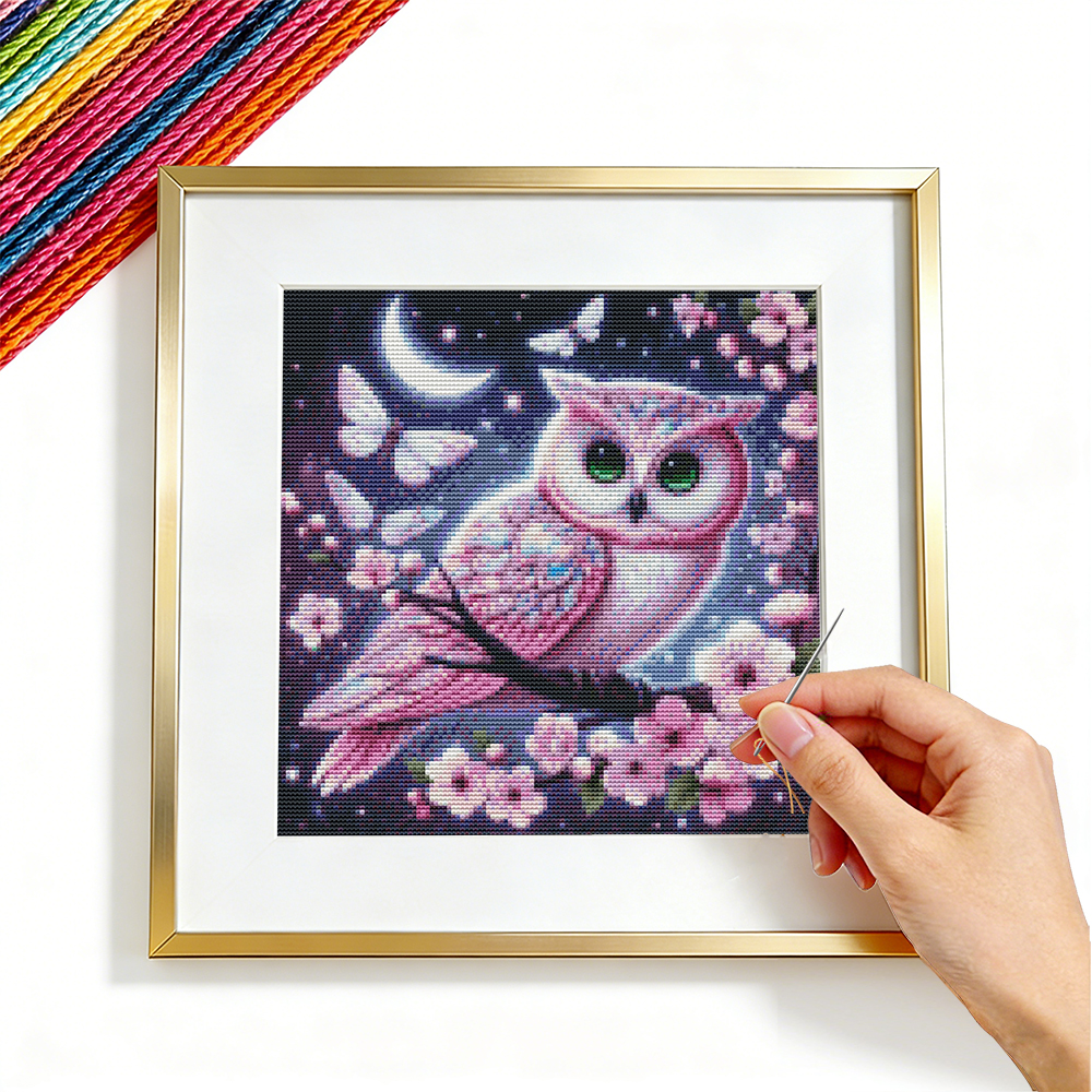 Cross Embroidery Kits Owl Anim - Embroidery Guide Paper reseña y precio