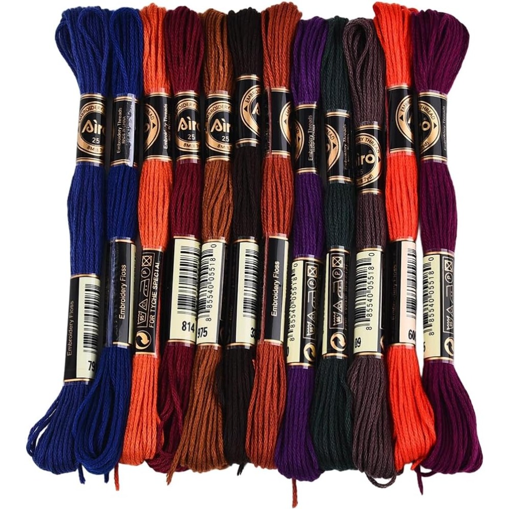12 Skeins 6 Strands Hand Varie - Embroidery Thread Yarn reseña y precio