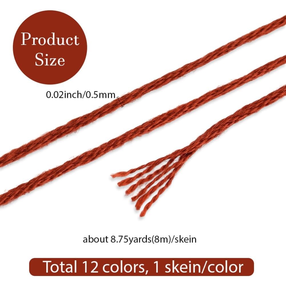 12 Skeins 6 Strands Hand Varie - Embroidery Thread Yarn reseña y precio