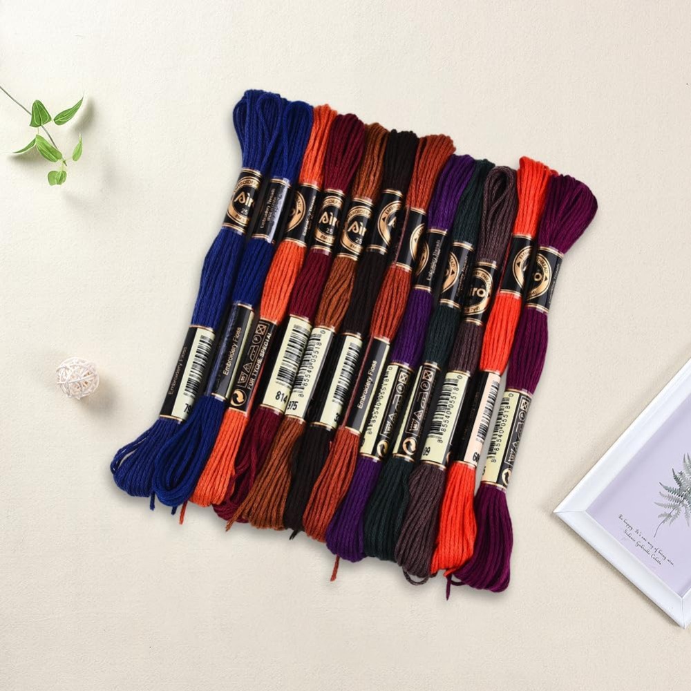 12 Skeins 6 Strands Hand Varie - Embroidery Thread Yarn reseña y precio