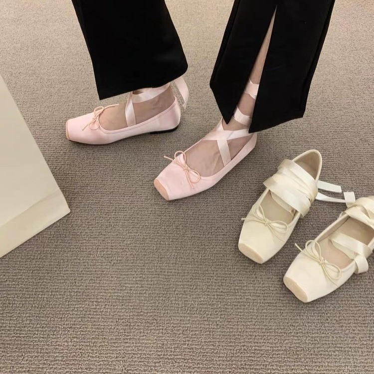 Women Flats Bow Marie Janes Sh - Embroidery Lace reseña y precio
