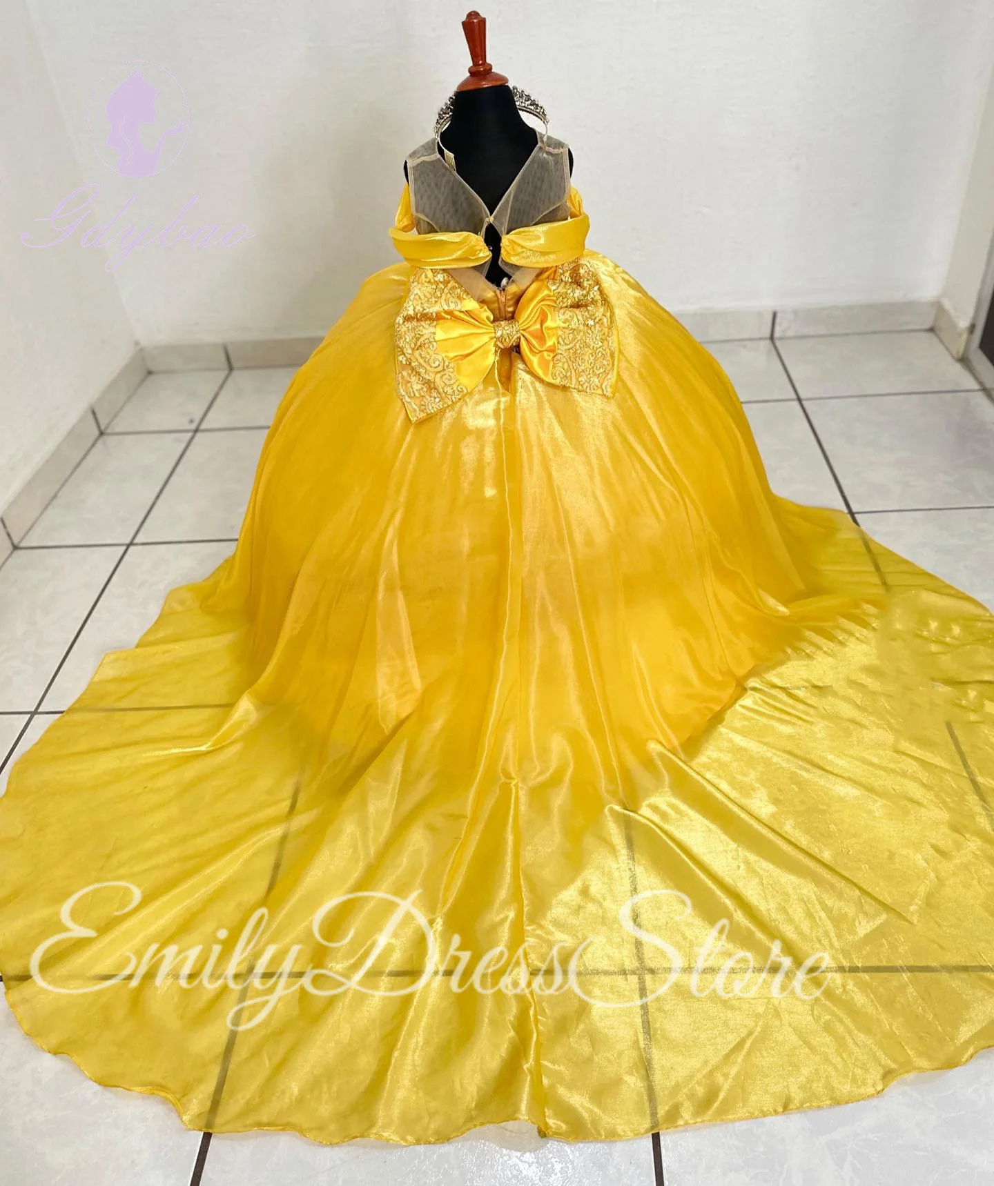 Princess Yellow Flower Girl Dr - Embroidery Yellow Dress reseña y precio