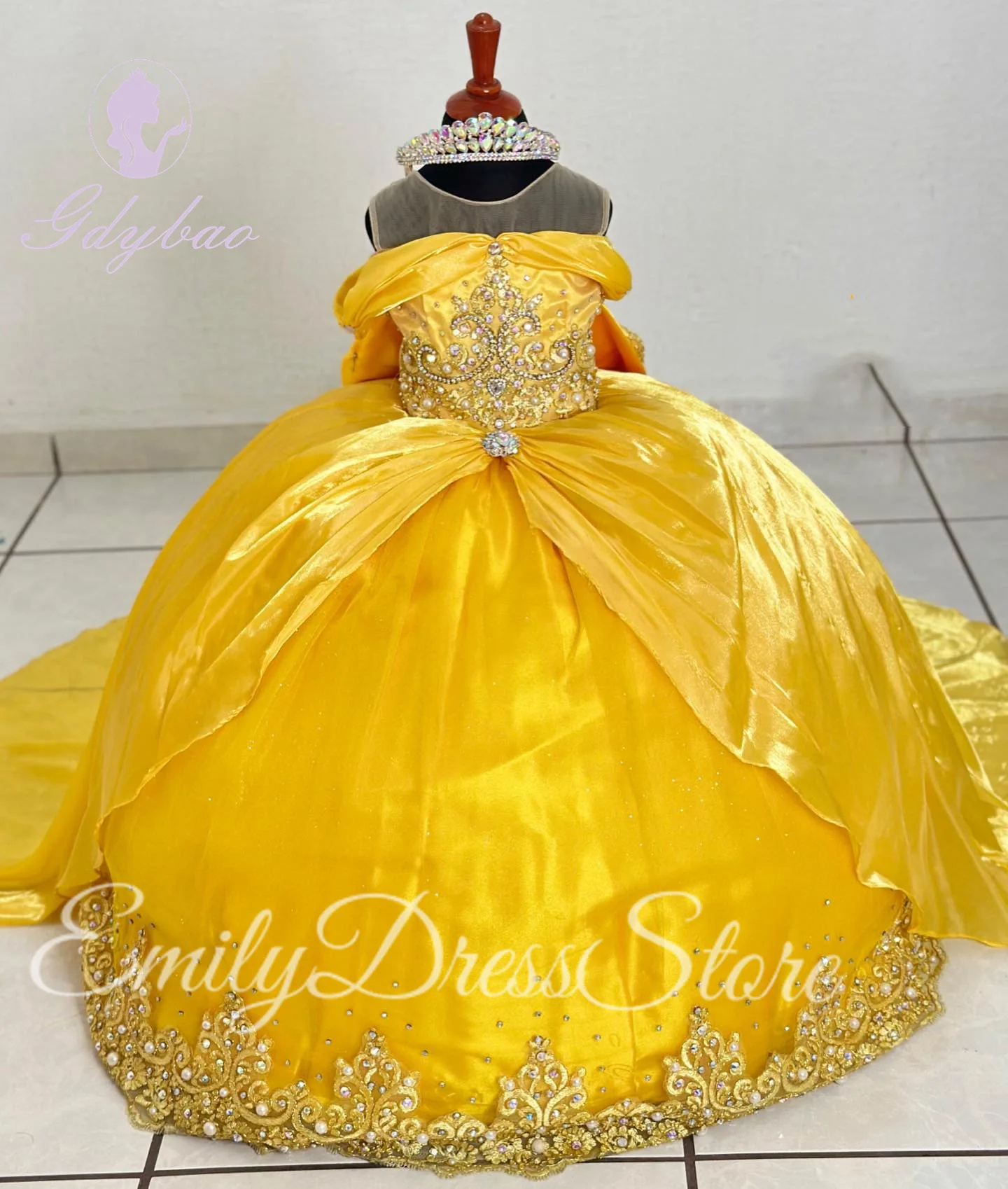 Princess Yellow Flower Girl Dr - Embroidery Yellow Dress reseña y precio