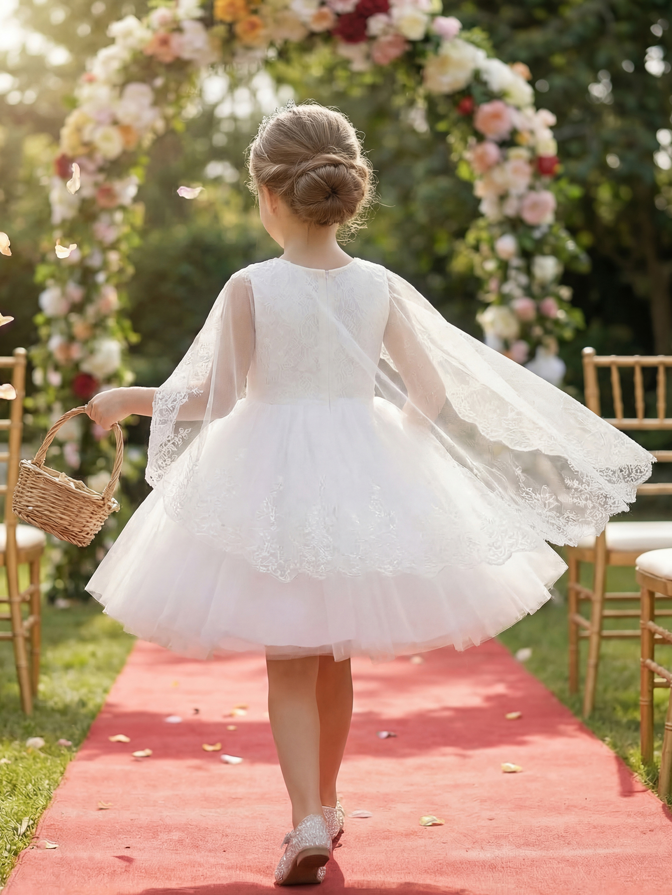 White Formal Wedding Gown for  - Embroidery Net Dress reseña y precio