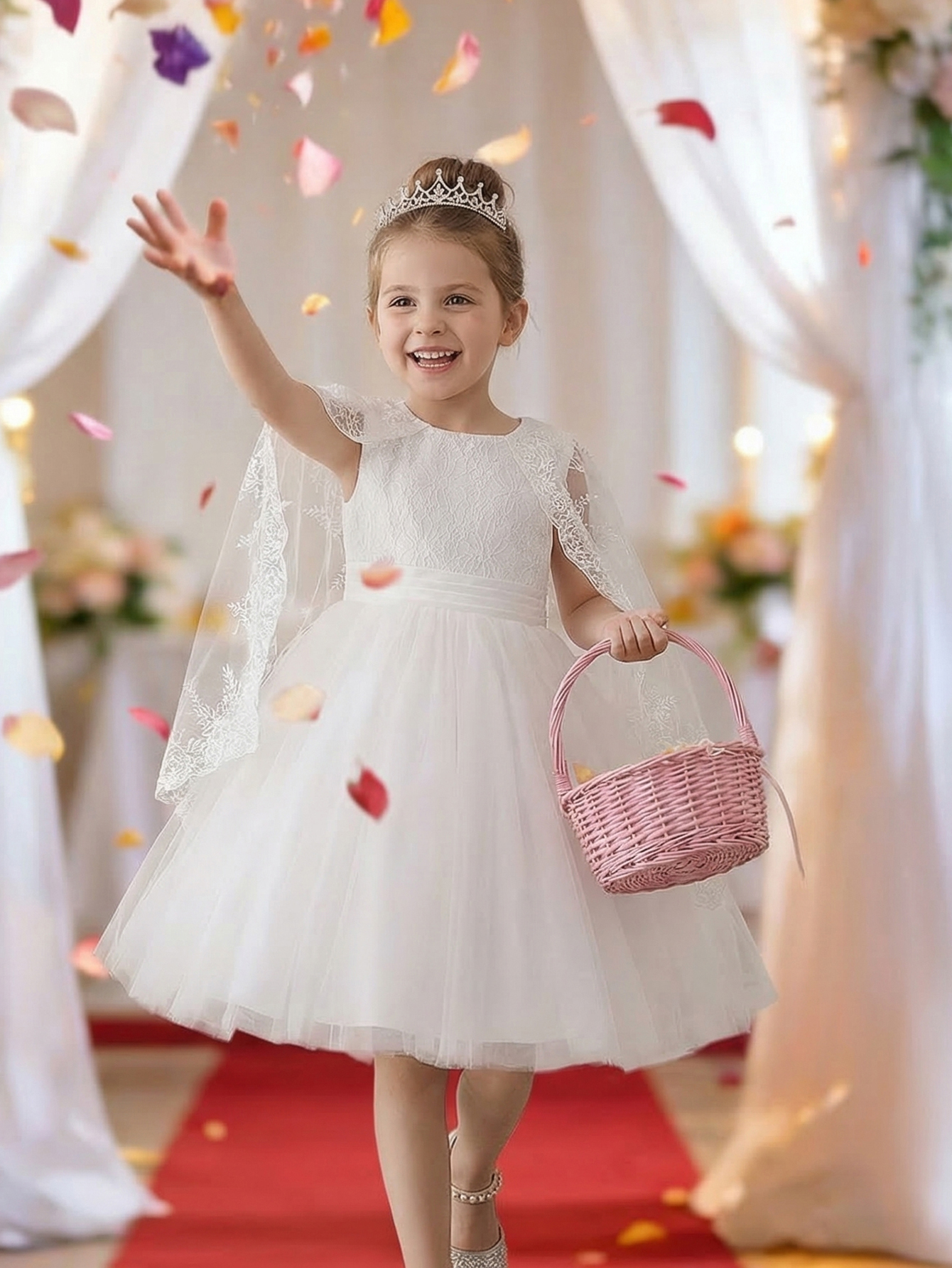 White Formal Wedding Gown for  - Embroidery Net Dress reseña y precio