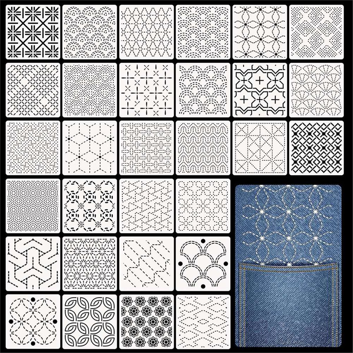 30 Pcs Spike Template Stencil  - Embroidery X Pattern reseña y precio