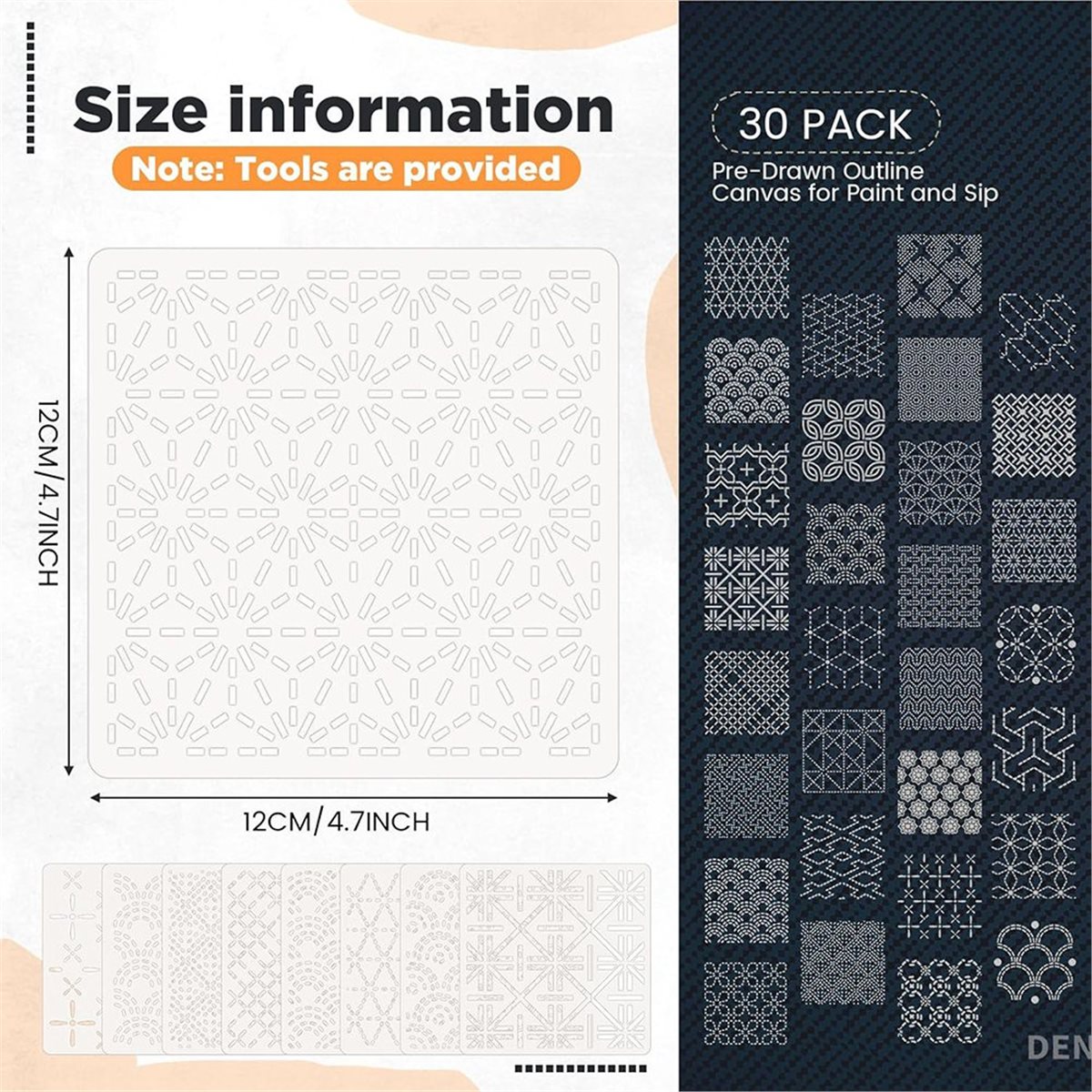 30 Pcs Spike Template Stencil  - Embroidery X Pattern reseña y precio