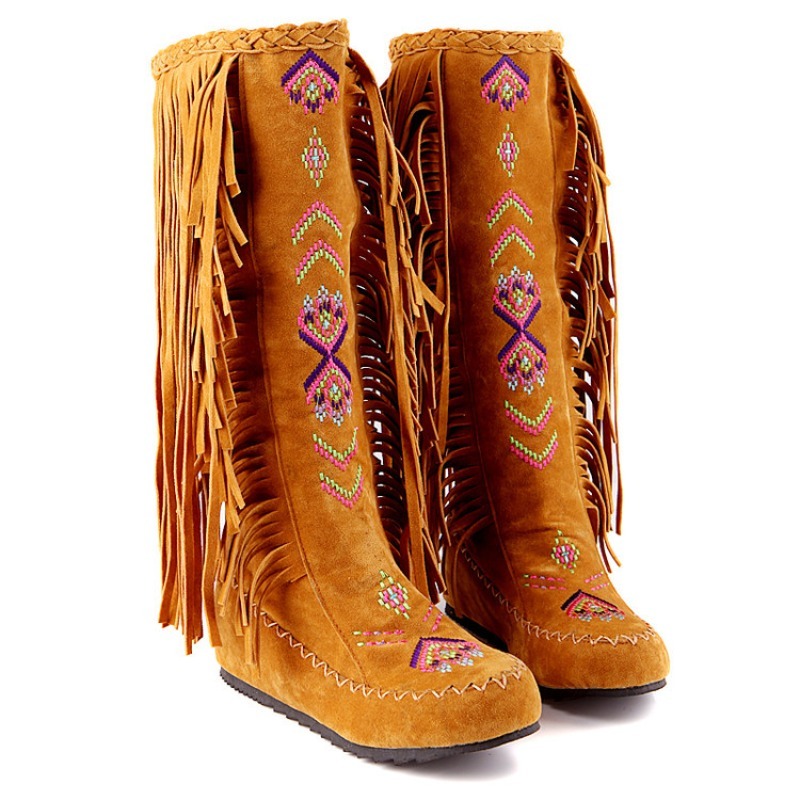 Tassel Boots Handmade Embroide - Embroidery Print reseña y precio