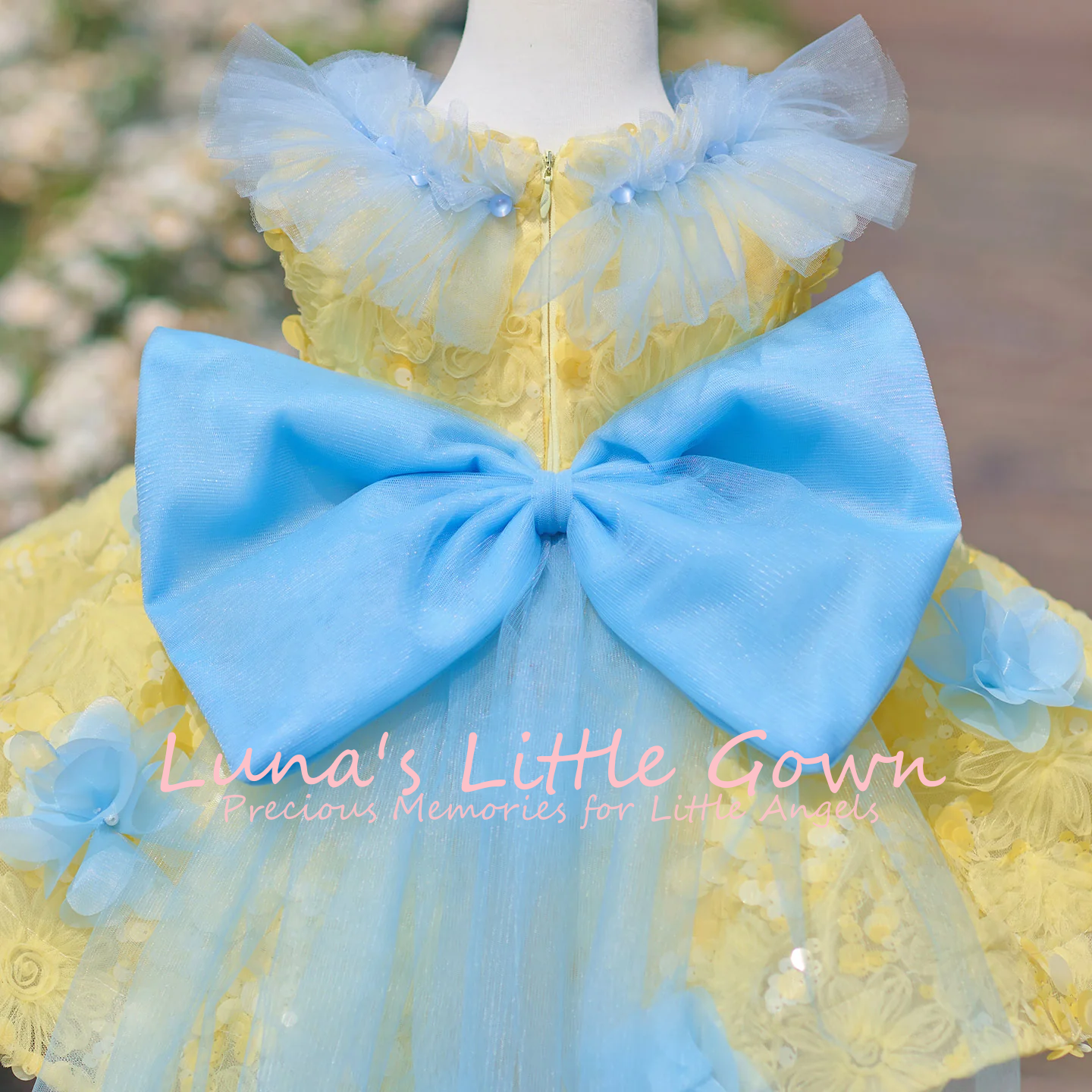 Yellow & Sky Blue Off‑Shoulder - Embroidery Yellow Dress reseña y precio
