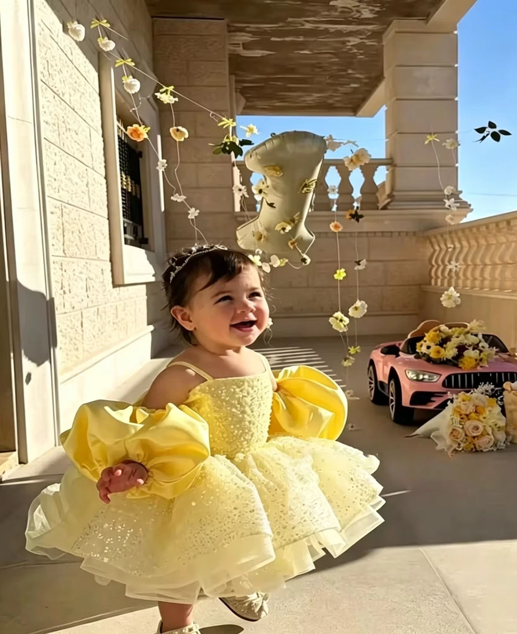 Cute Yellow Flower Girl Dresse - Embroidery Yellow Dress reseña y precio