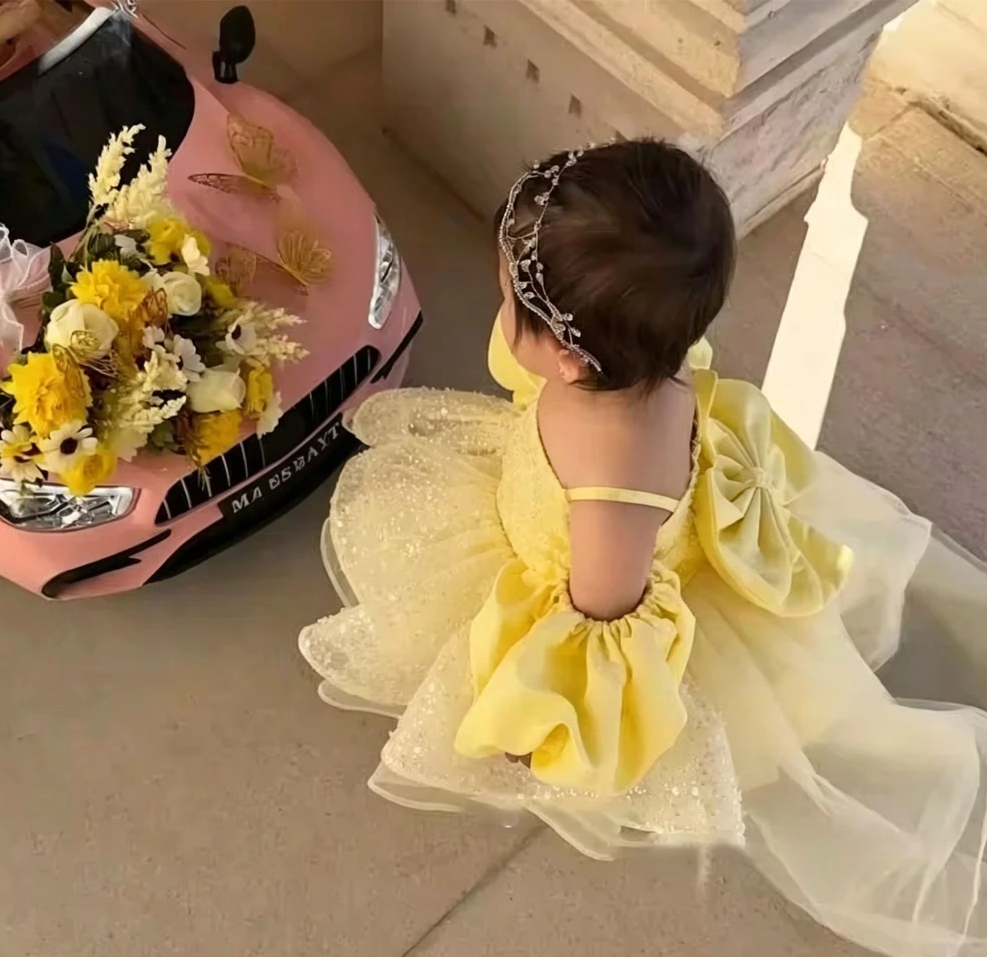 Cute Yellow Flower Girl Dresse - Embroidery Yellow Dress reseña y precio