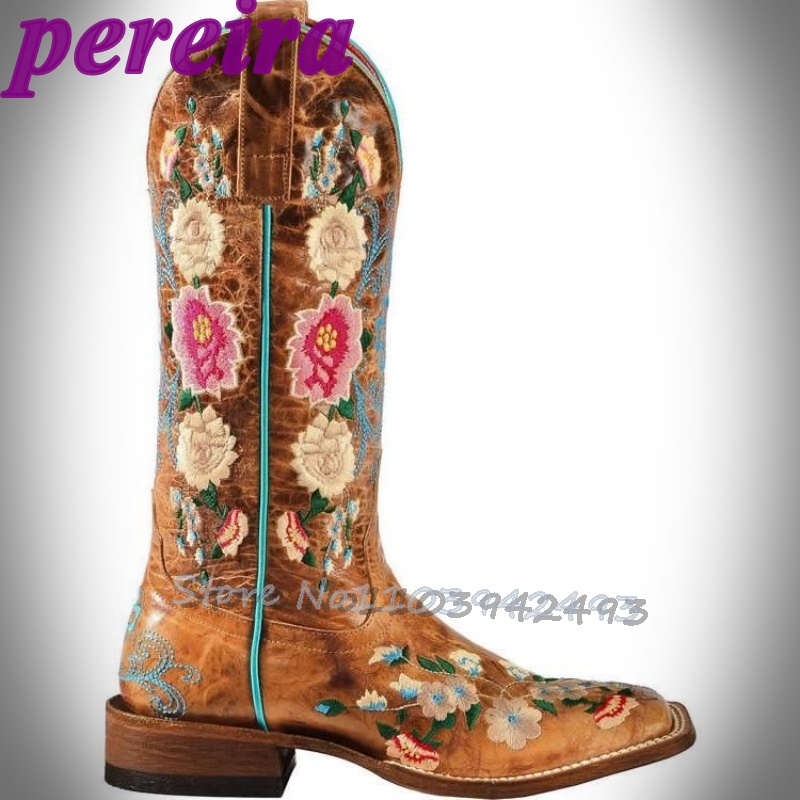 Embroidered Flower Boots Rose  - Embroidery Flower reseña y precio