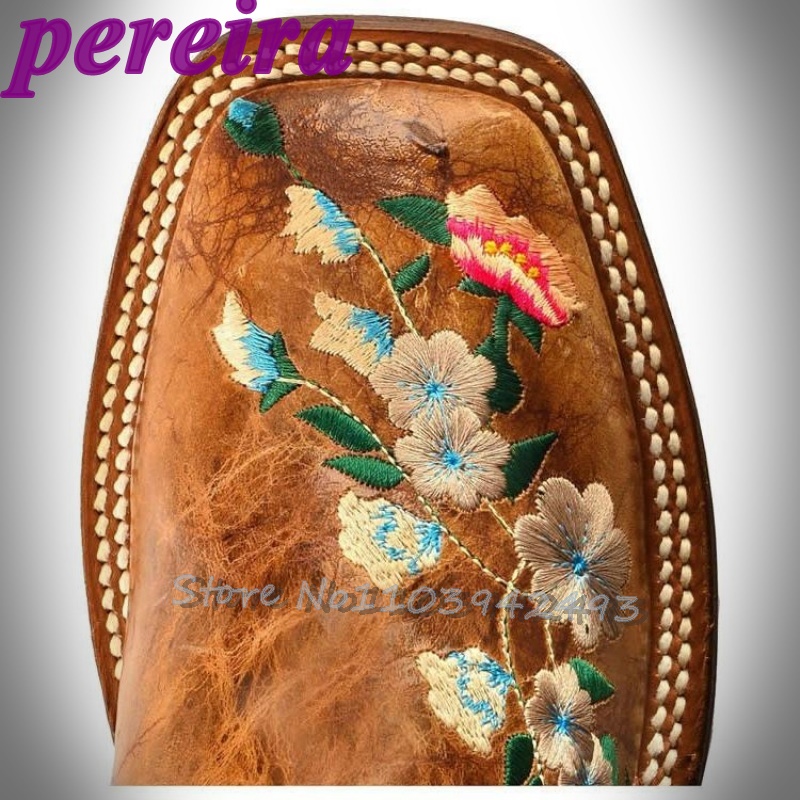 Embroidered Flower Boots Rose  - Embroidery Flower reseña y precio