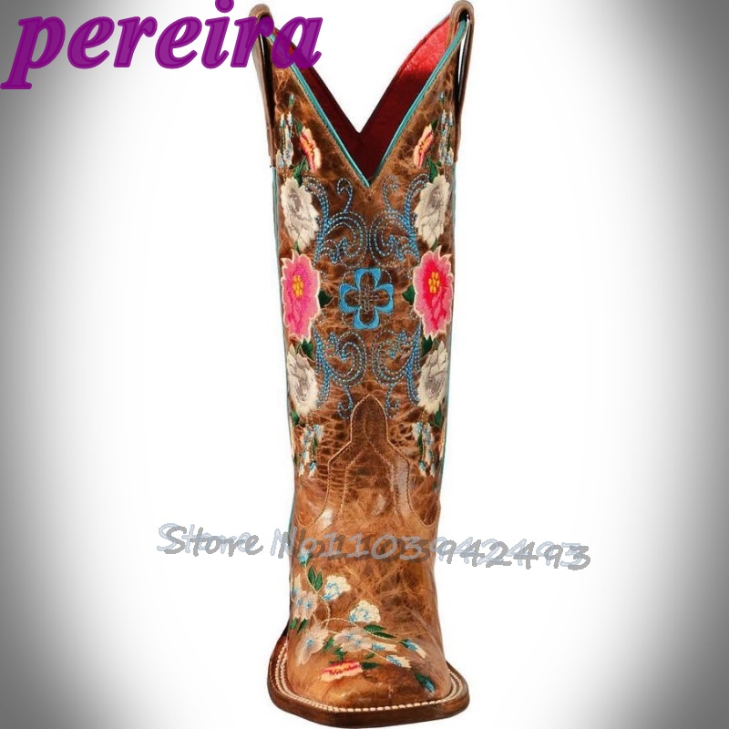 Embroidered Flower Boots Rose  - Embroidery Flower reseña y precio