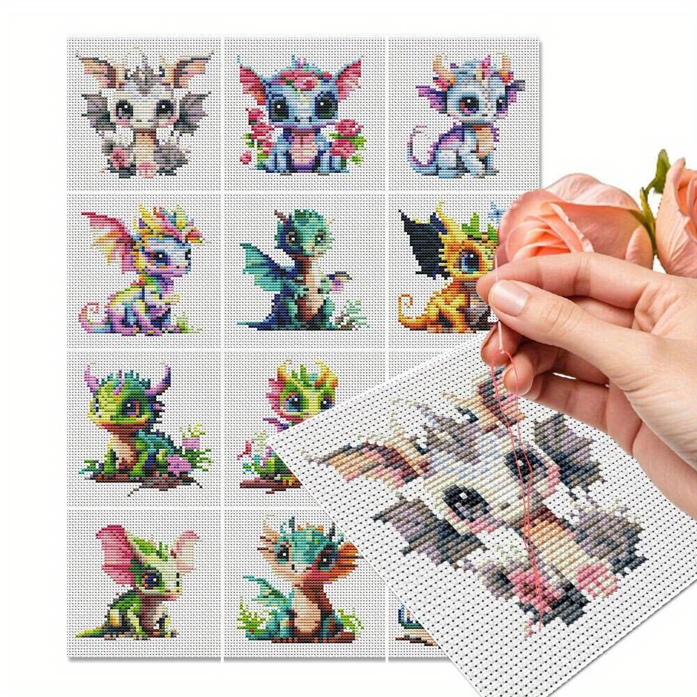 12Pcs Dragon Cross Stitch 11CT - Embroidery Kurta Men reseña y precio