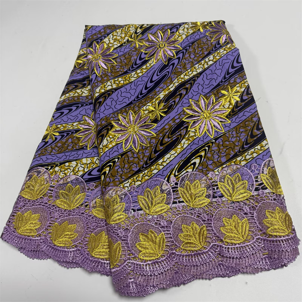 Wax Lace African Fabric French - Embroidery Yellow Dress reseña y precio