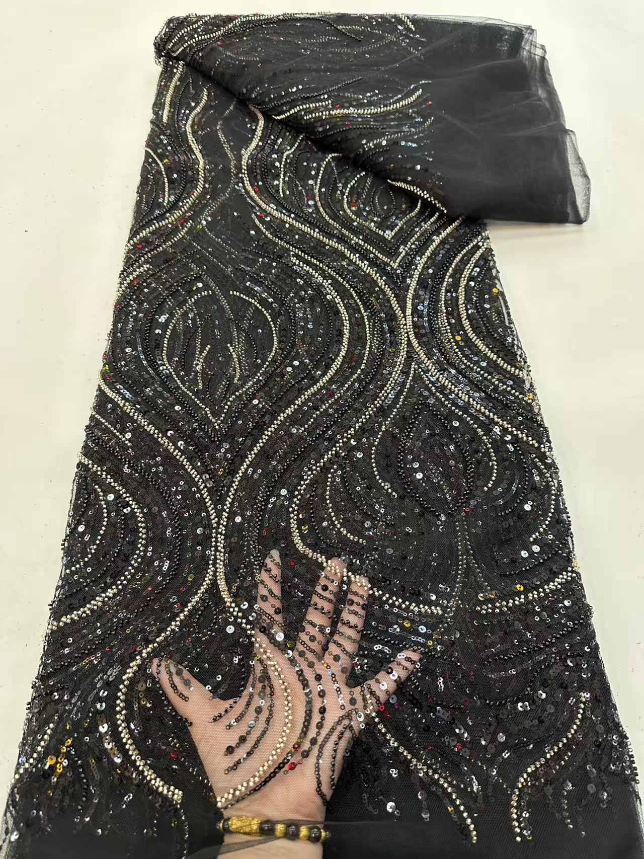 Luxury Red African Beaded Mesh - Embroidery Net Dress reseña y precio