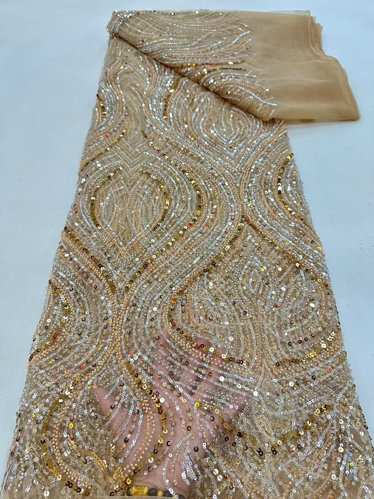Luxury Red African Beaded Mesh - Embroidery Net Dress reseña y precio
