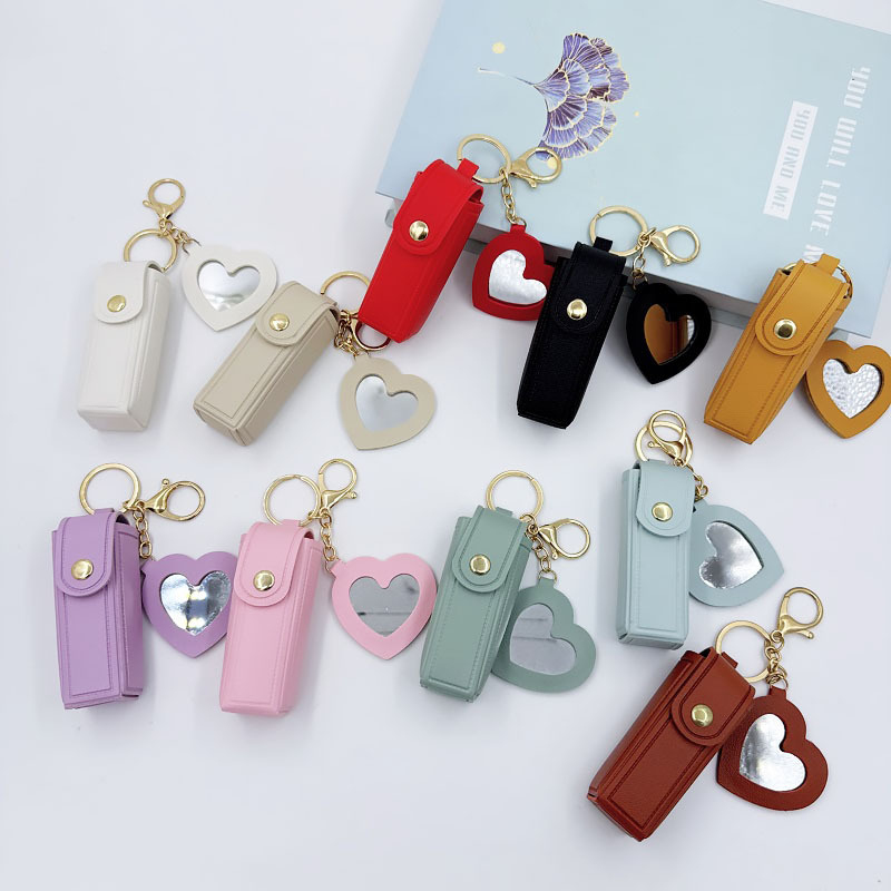 Leather heart-shaped mirror li - Embroidery Wallet reseña y precio