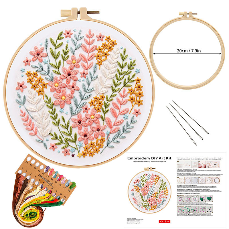 Flower DIY Embroidery Kit for  - Embroidery Guide Paper reseña y precio
