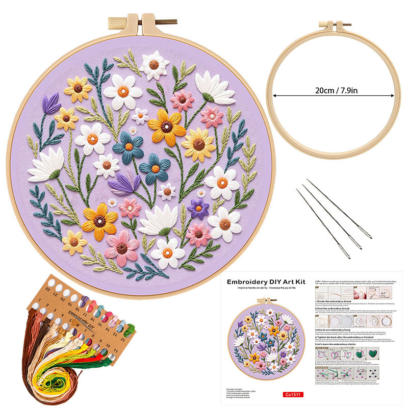 Flower DIY Embroidery Kit for  - Embroidery Guide Paper reseña y precio