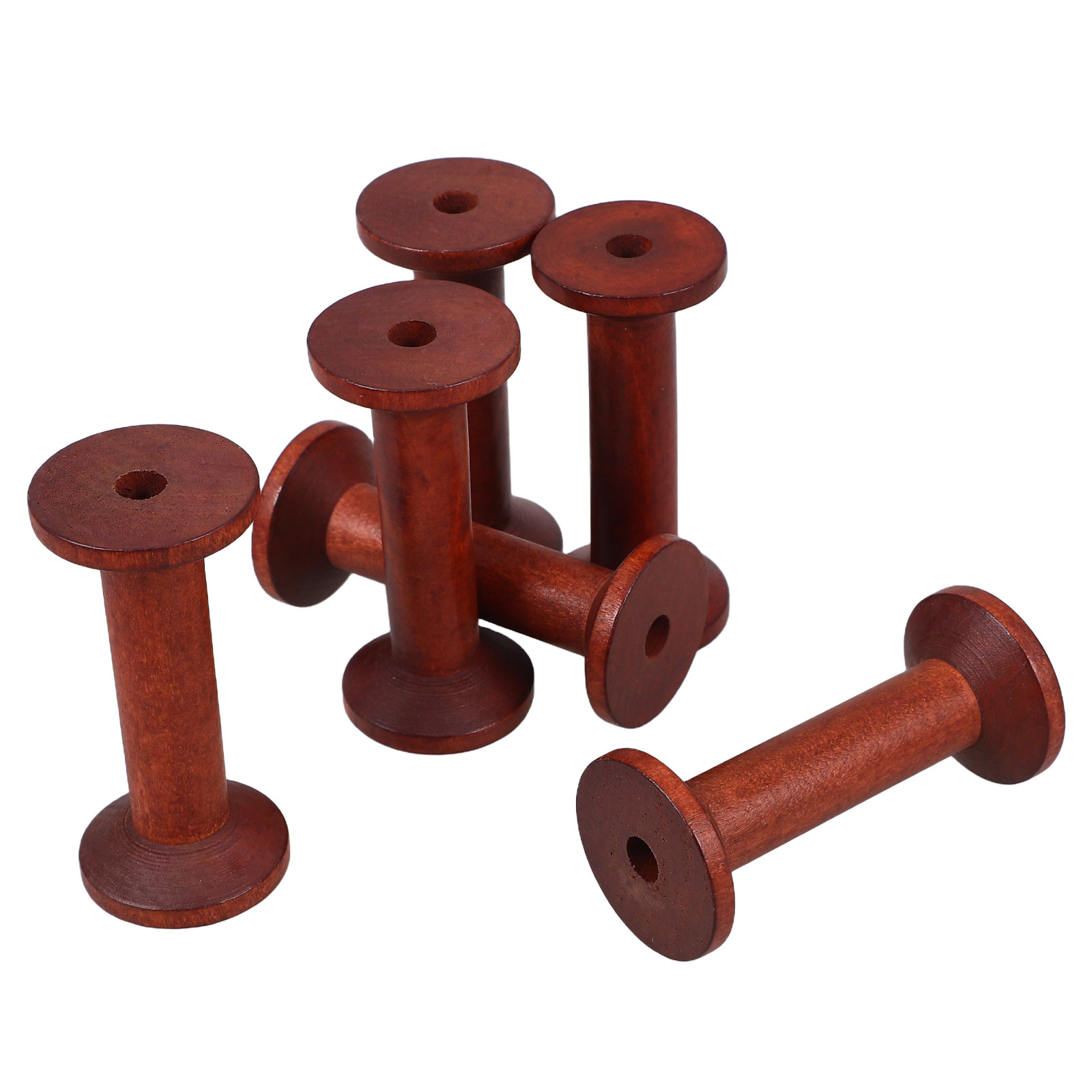 6Pcs Smooth Wood Thread Spools - Embroidery Thread Yarn reseña y precio
