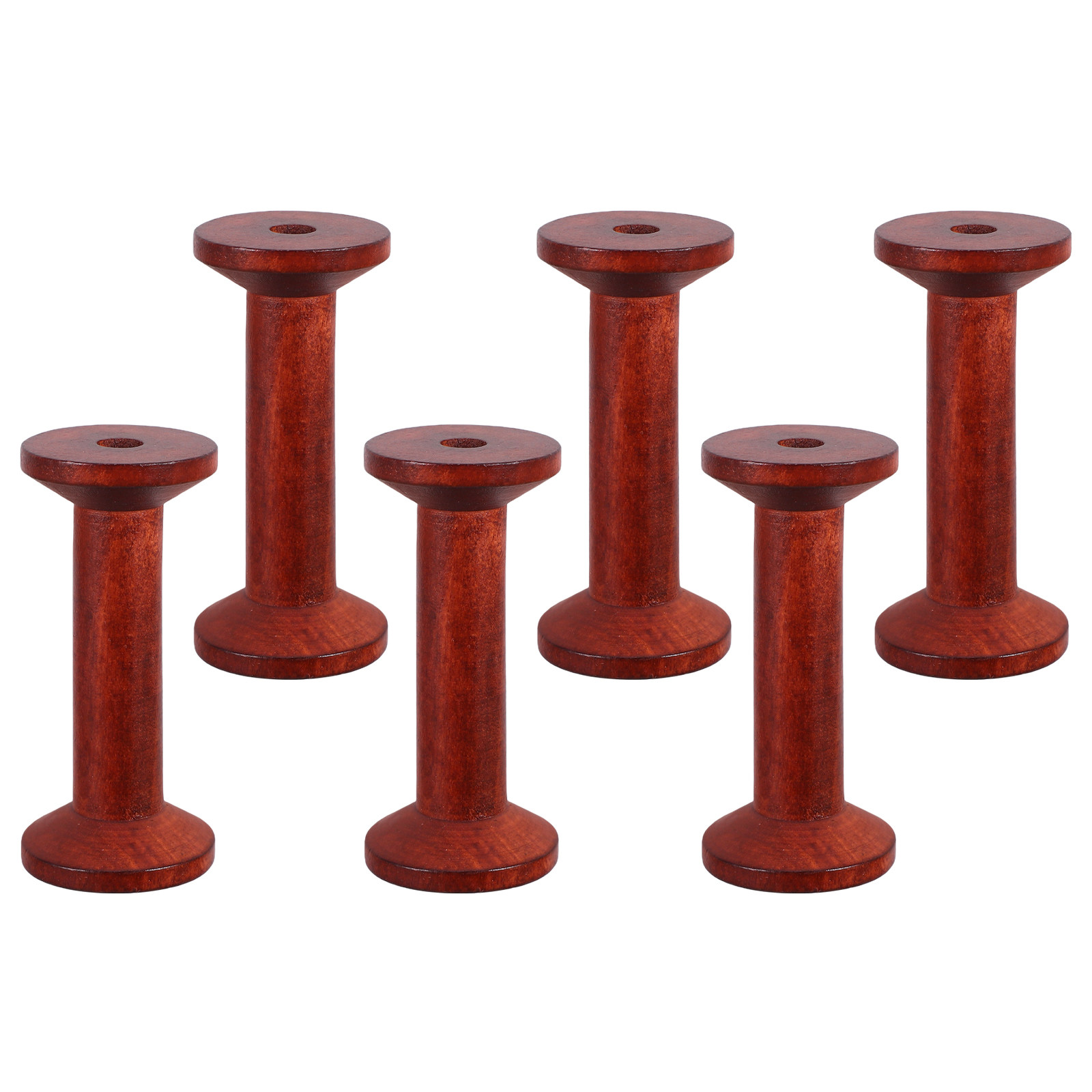 6Pcs Smooth Wood Thread Spools - Embroidery Thread Yarn reseña y precio