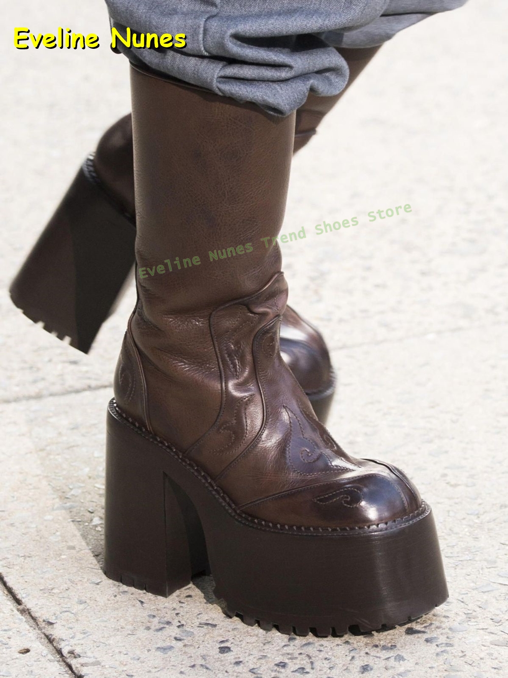Embroidery Platform Knee High  - Embroidery Shoes reseña y precio