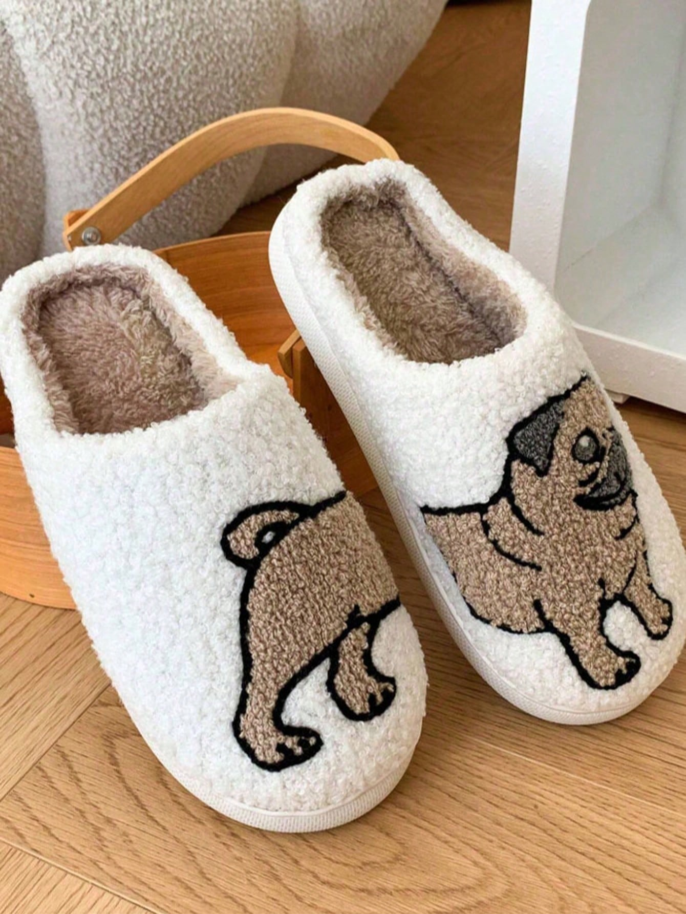 Couple Pug Embroidery Plush Sl - Embroidery Print reseña y precio