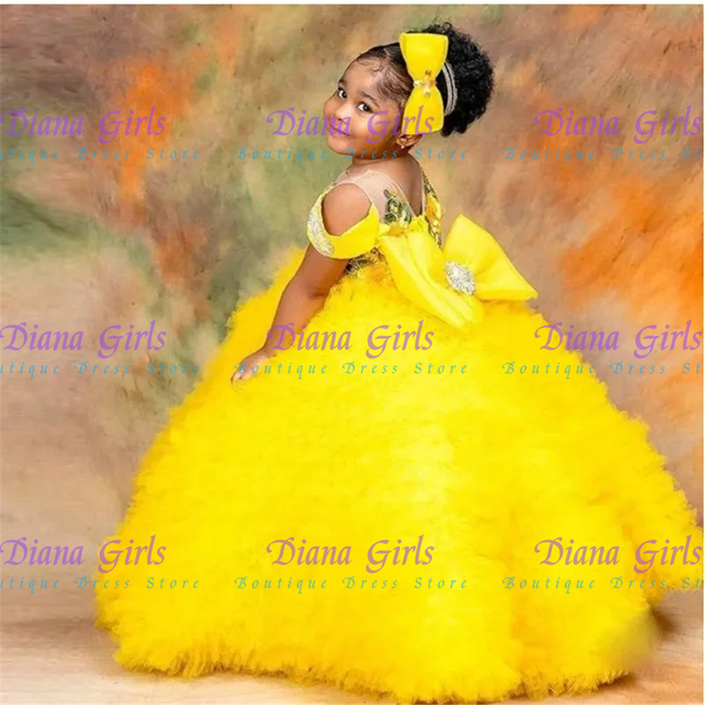 Lovely Yellow Flower Girls Dre - Embroidery Yellow Dress reseña y precio