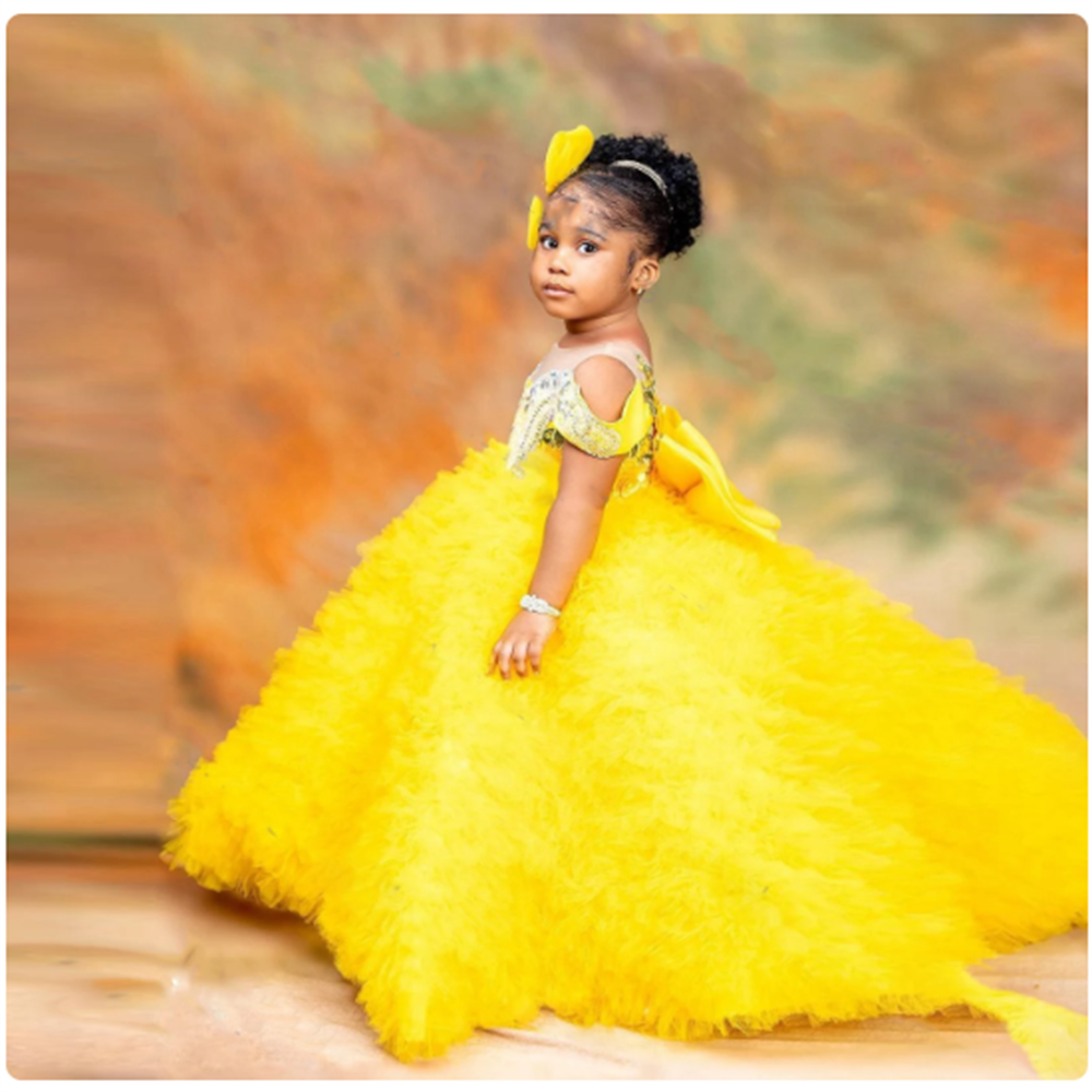 Lovely Yellow Flower Girls Dre - Embroidery Yellow Dress reseña y precio