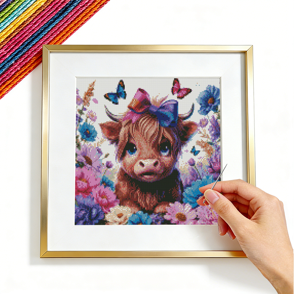 Cross Point Embroidery Kit Cow - Embroidery Guide Paper reseña y precio
