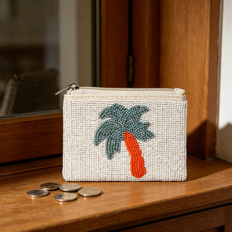 Bohemian Banana Palm Tree Coin - Embroidery Wallet reseña y precio