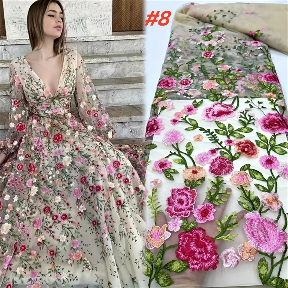 Wholesale French Luxury Mesh E - Embroidery Net Dress reseña y precio