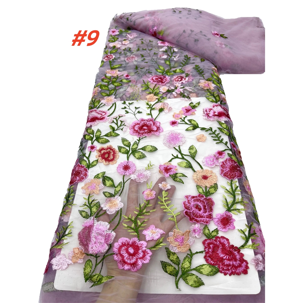 Wholesale French Luxury Mesh E - Embroidery Net Dress reseña y precio