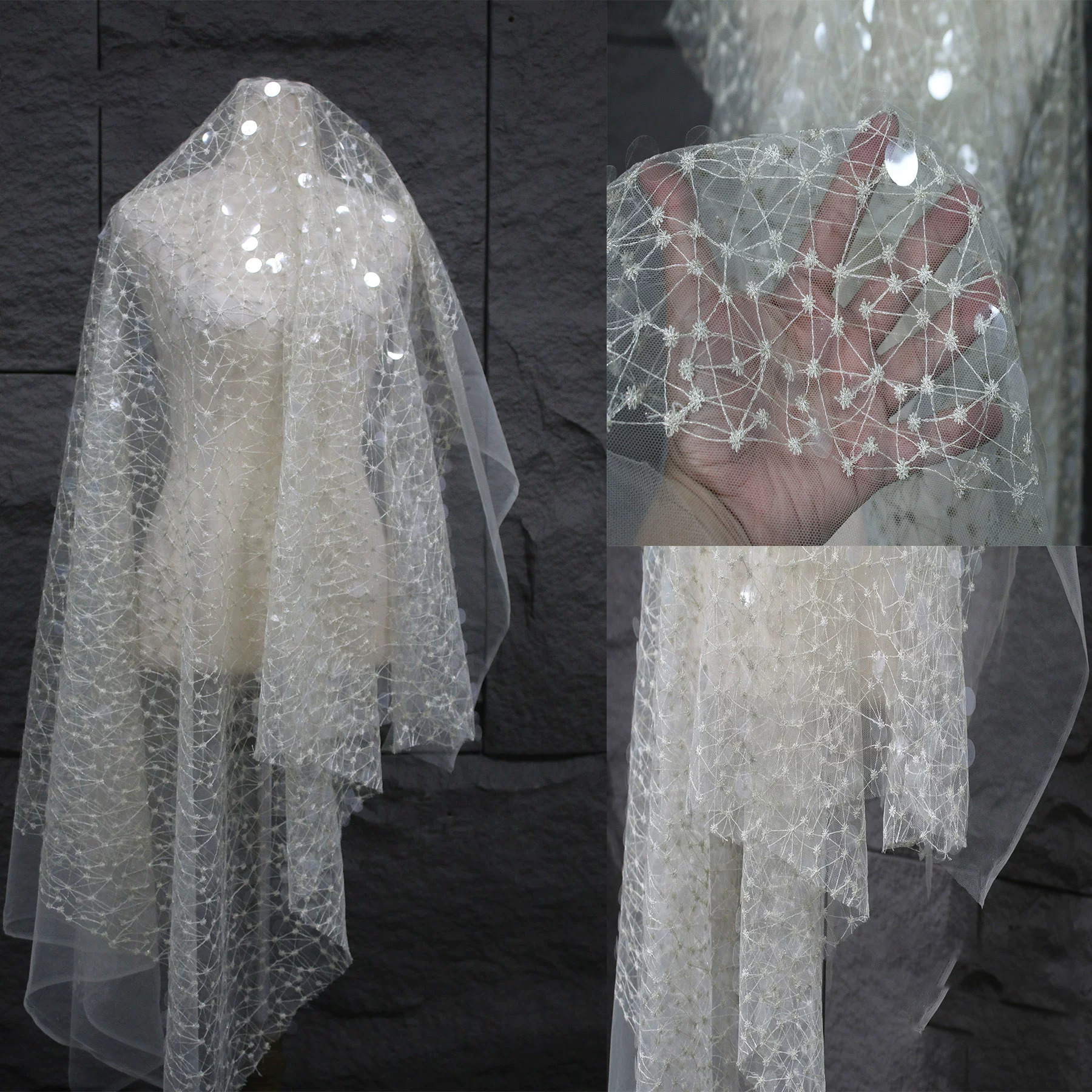 1yard Sequin embroidery thread - Embroidery Net Dress reseña y precio