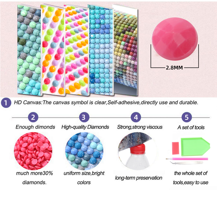 5D Diy Diamond Painting Tripty - Embroidery Running Stitch reseña y precio