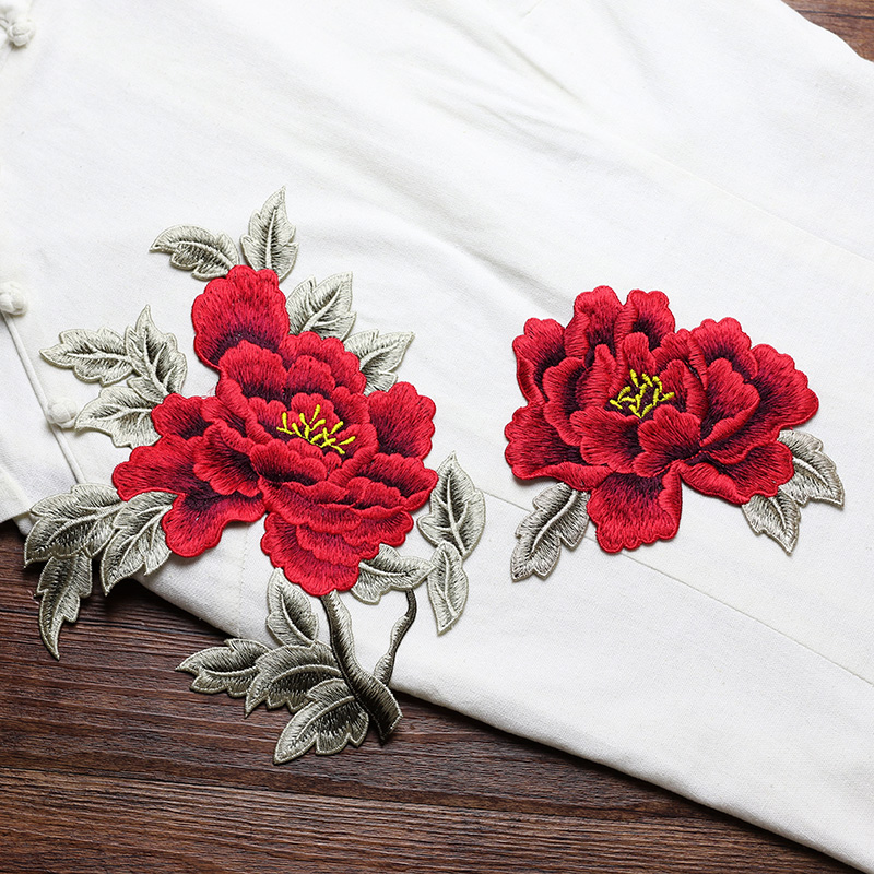 1 Pair Red Pink Yellow Embroid - Embroidery Yellow Dress reseña y precio