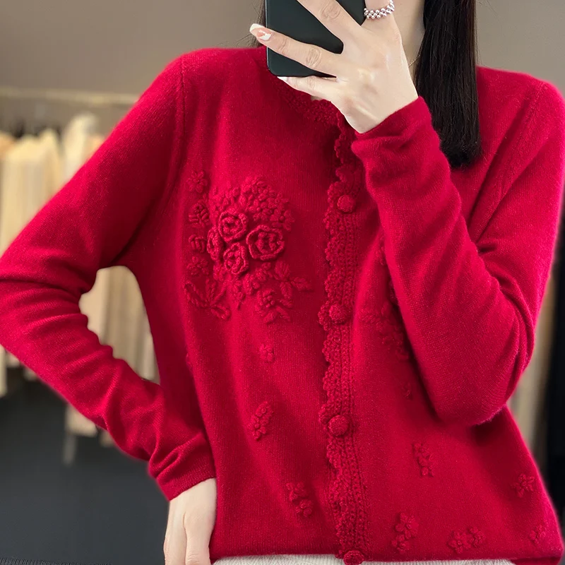 Women's 100% Pure Cashmere Car - Embroidery Thread Yarn reseña y precio
