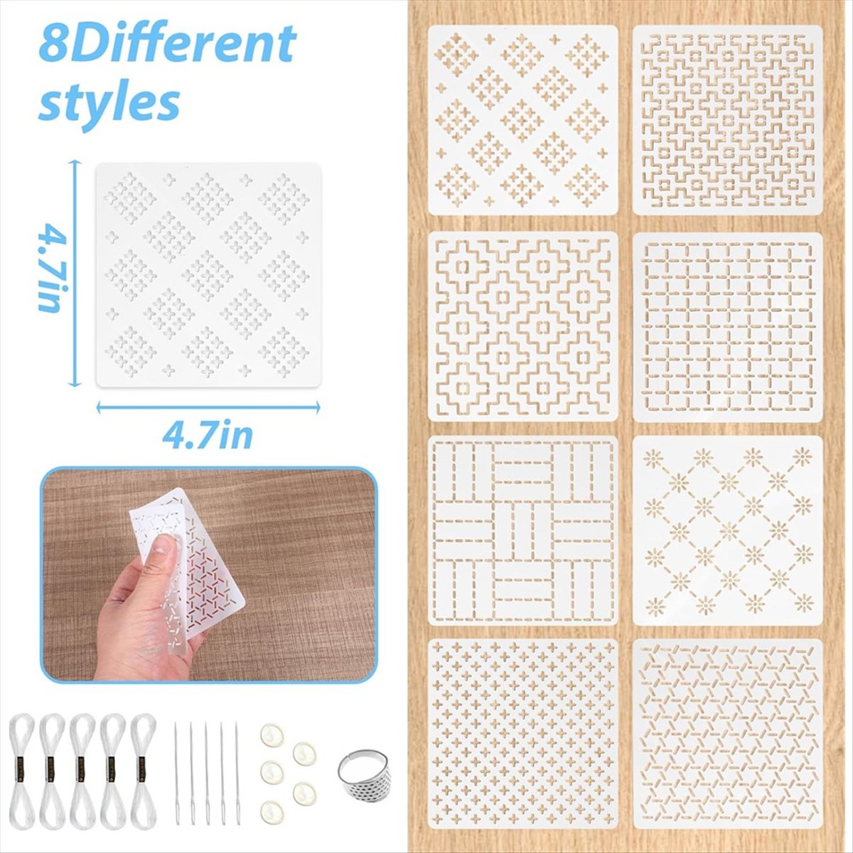 BHBL 24Pcs Plastic -Stencil Ki - Embroidery X Pattern reseña y precio