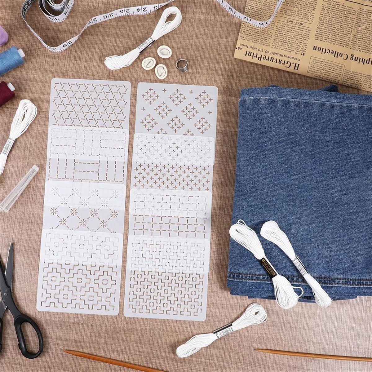BHBL 24Pcs Plastic -Stencil Ki - Embroidery X Pattern reseña y precio
